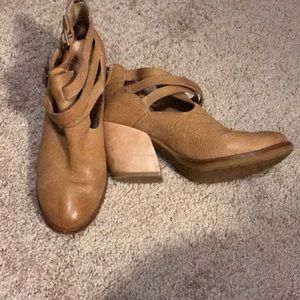 Kirk-Ease leather tan booties